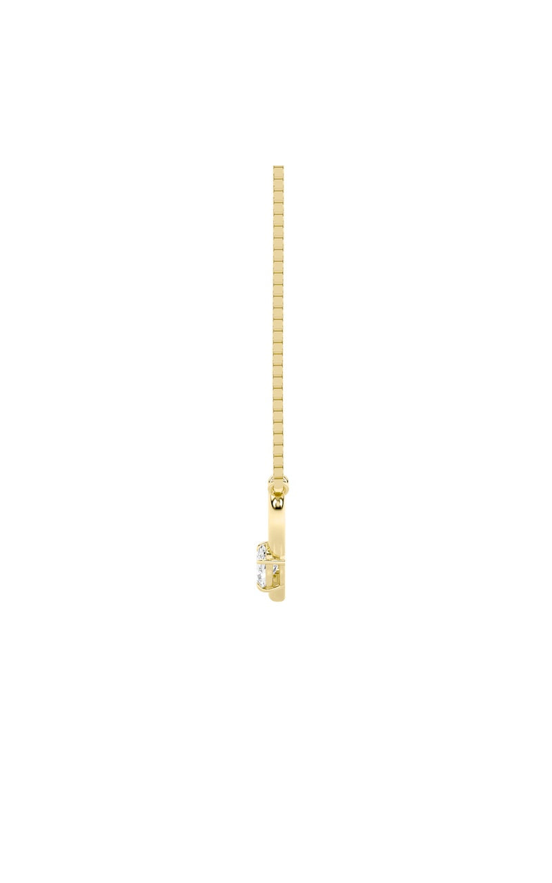 0.5Cttw Oval Shaped Lab Grown Diamond (F/VS) Heart Shaped Necklace in 14K Gold