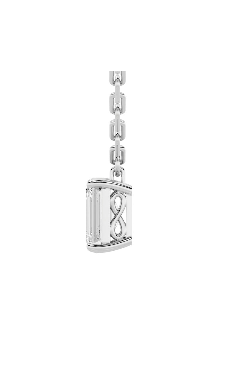 2CTW Emerald Shaped Lab Grown Diamond (F/VS) Strata Chic Collection Necklace in 14K Gold