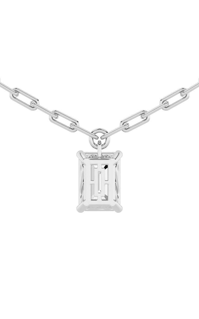 2Cttw Emerald Shaped Lab Grown Diamond (F/VS) Strata Chic Collection Necklace in 14K Gold