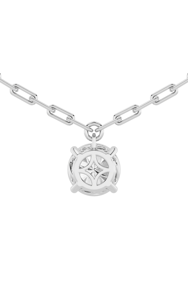 2Cttw Round Shaped Lab Grown Diamond (F/VVS) Strata Chic Collection Necklace in 14K Gold