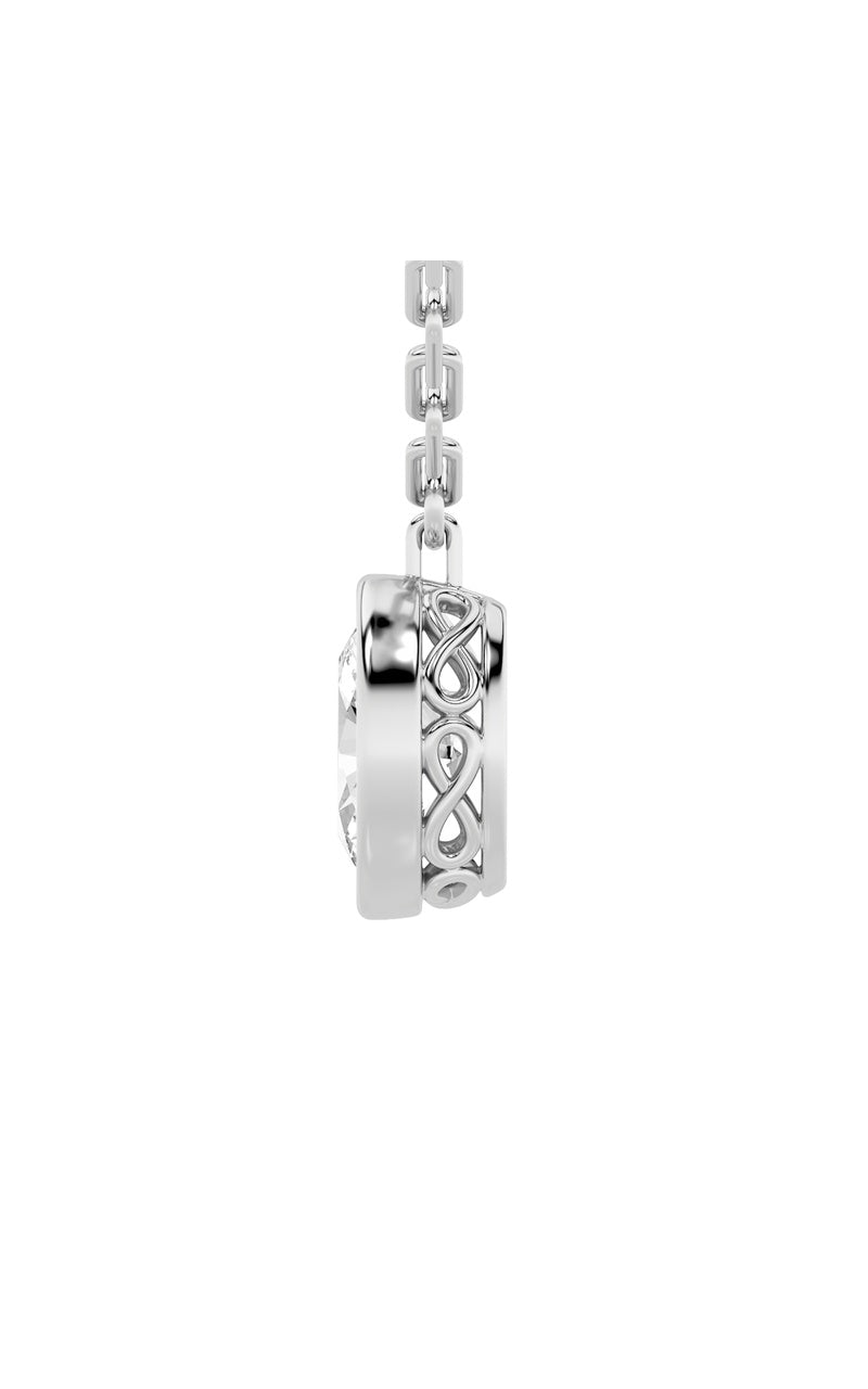 2CTW Oval Shaped Lab Grown Diamond (F/VS) Strata Chic Collection Necklace in 14K Gold