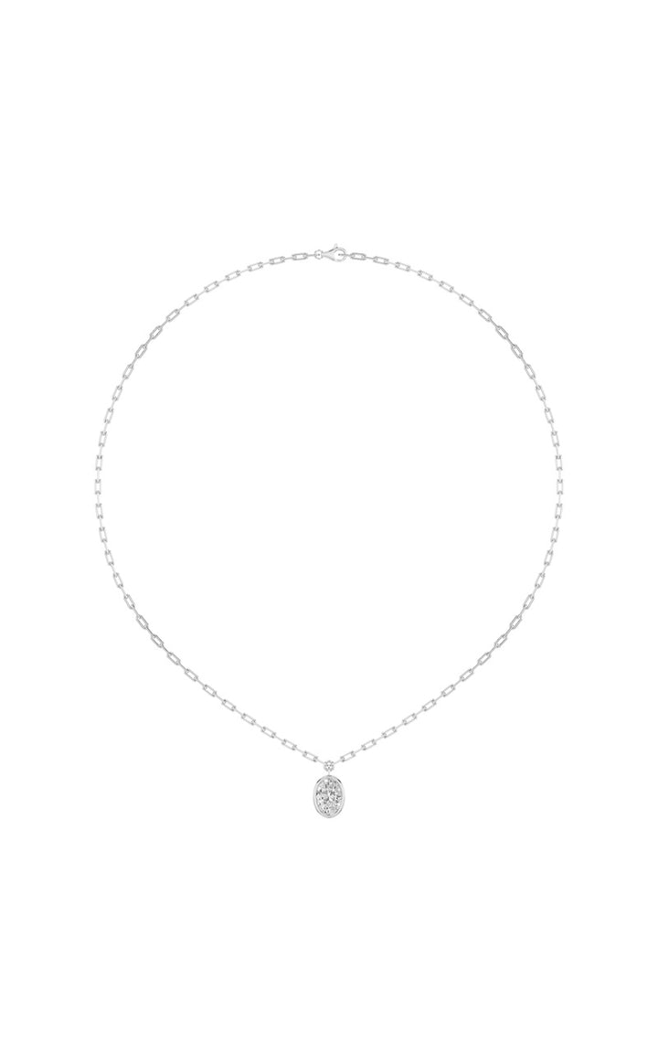 2Cttw Oval Shaped Lab Grown Diamond (F/VS) StrataChic Collection Necklace in 14K Gold