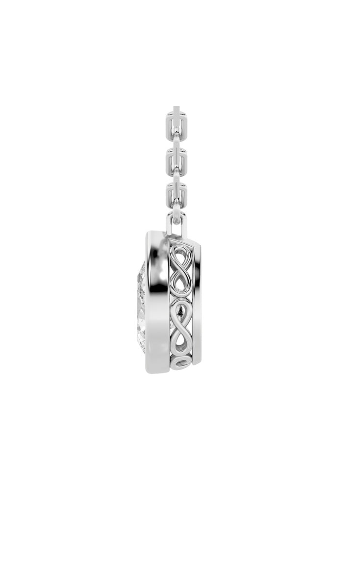 2Cttw Pear Shaped Lab Grown Diamond (F/VS) StrataChic Collection Necklace in 14K Gold