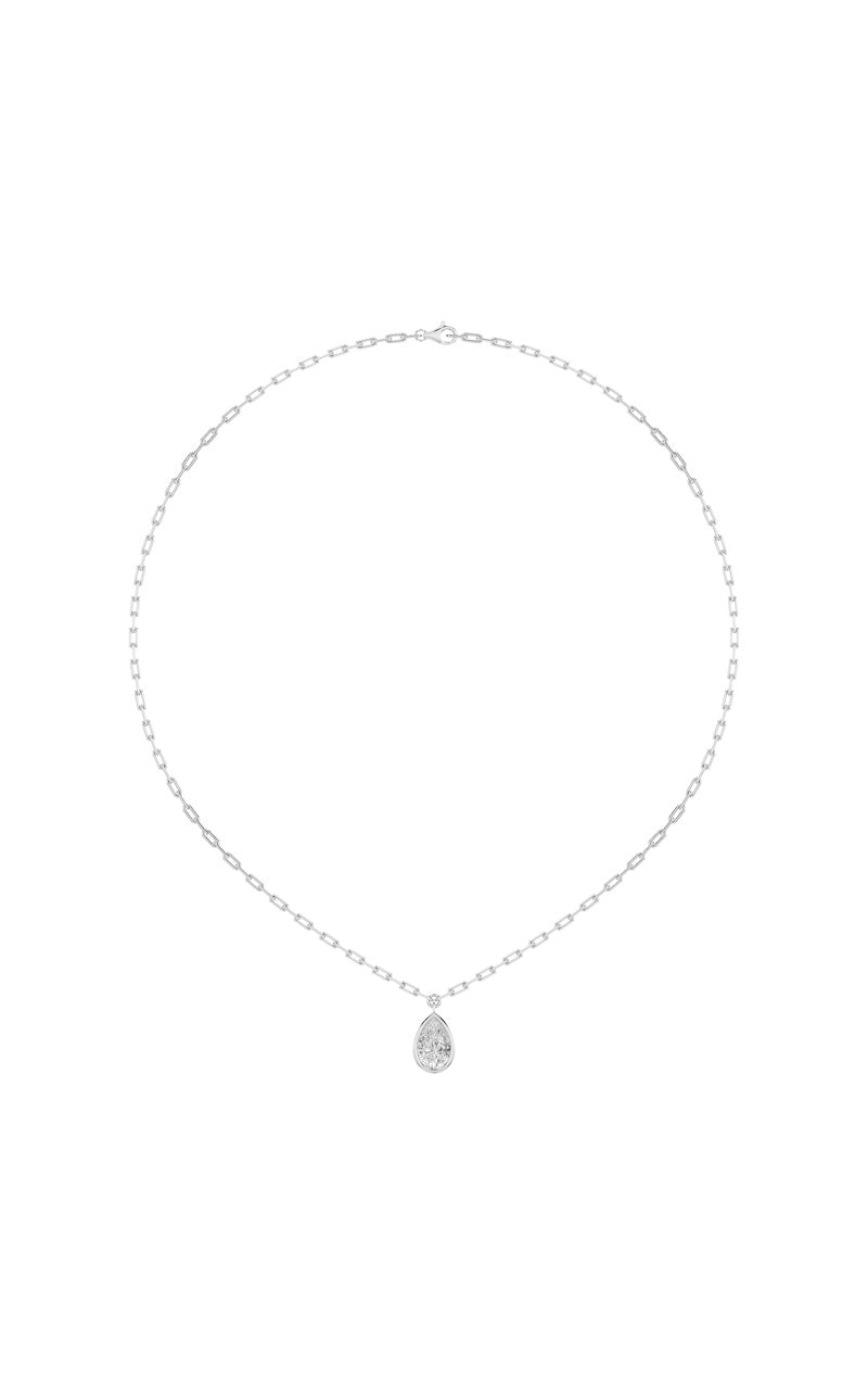 2Cttw Pear Shaped Lab Grown Diamond (F/VS) StrataChic Collection Necklace in 14K Gold