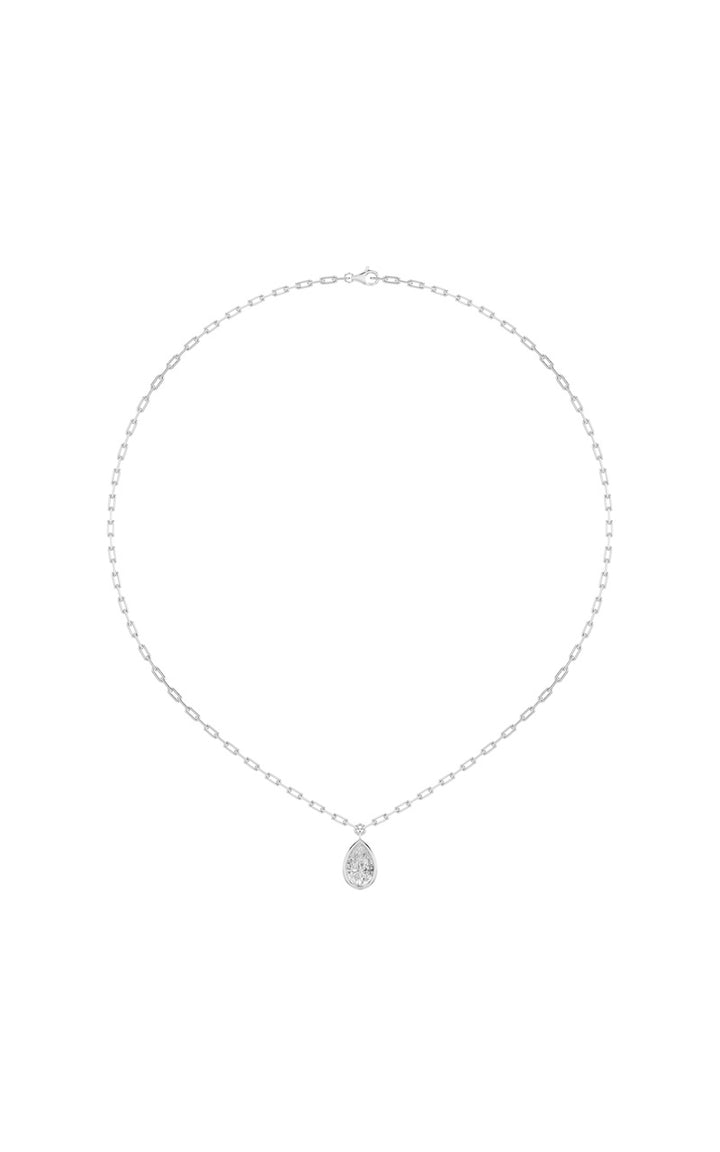 2Cttw Pear Shaped Lab Grown Diamond (F/VS) StrataChic Collection Necklace in 14K Gold