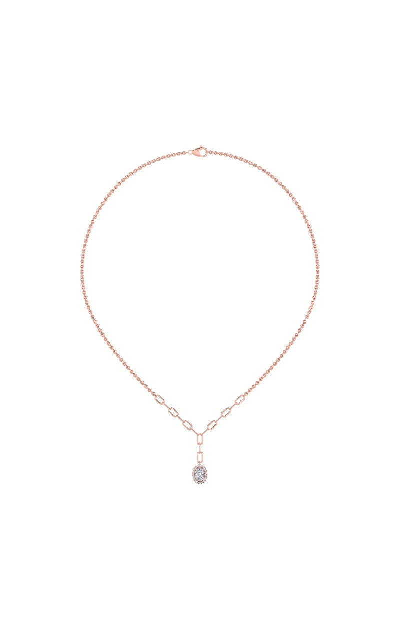 1.5Cttw Oval Shaped Lab Grown Diamond (F/VS) Solitaire Necklace in 14K Gold