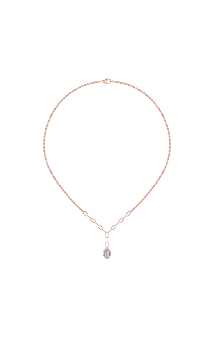 1.5Cttw Oval Shaped Lab Grown Diamond (F/VS) Solitaire Necklace in 14K Gold