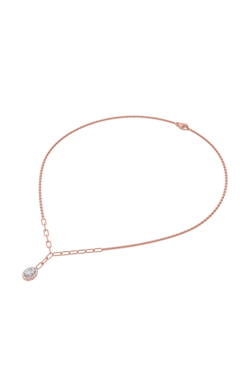 1.5Cttw Oval Shaped Lab Grown Diamond (F/VS) Solitaire Necklace in 14K Gold