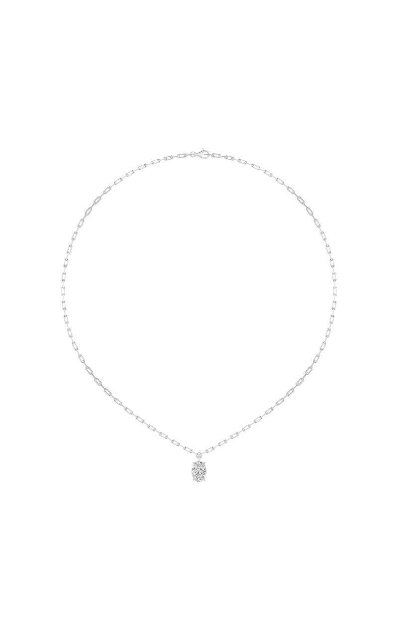 2Cttw Oval Shaped Lab Grown Diamond (F/VS) Strata Chic Collection Necklace in 14K Gold