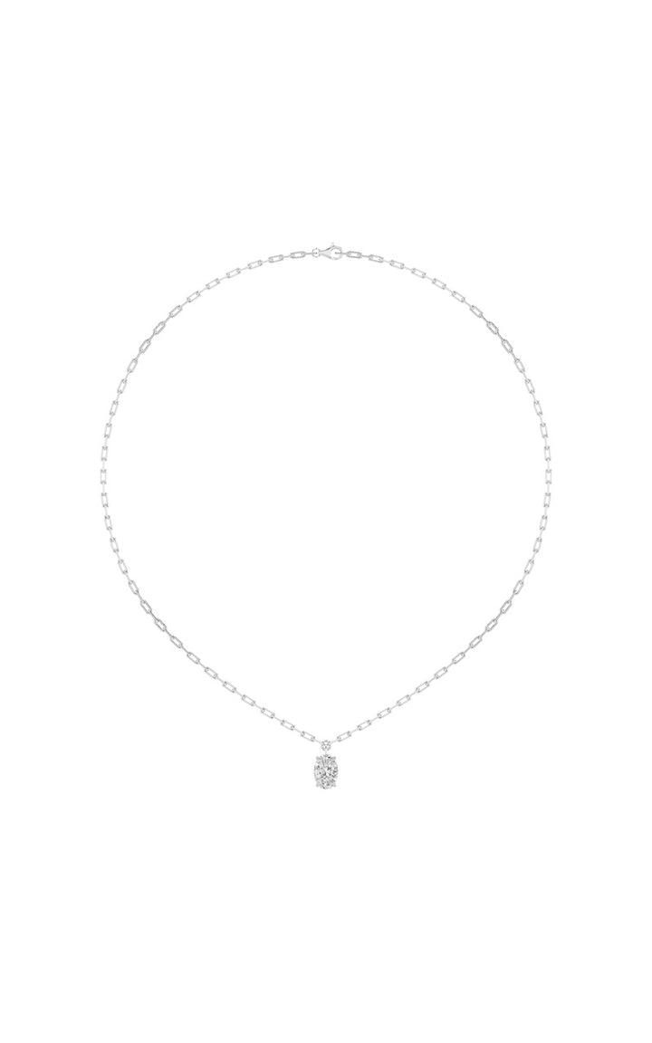 2Cttw Oval Shaped Lab Grown Diamond (F/VS) Strata Chic Collection Necklace in 14K Gold