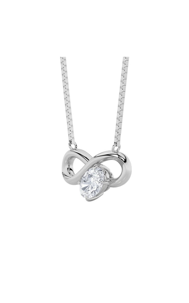 0.5CTW Oval Shaped Lab Grown Diamond (G/VS) Necklace in Silver