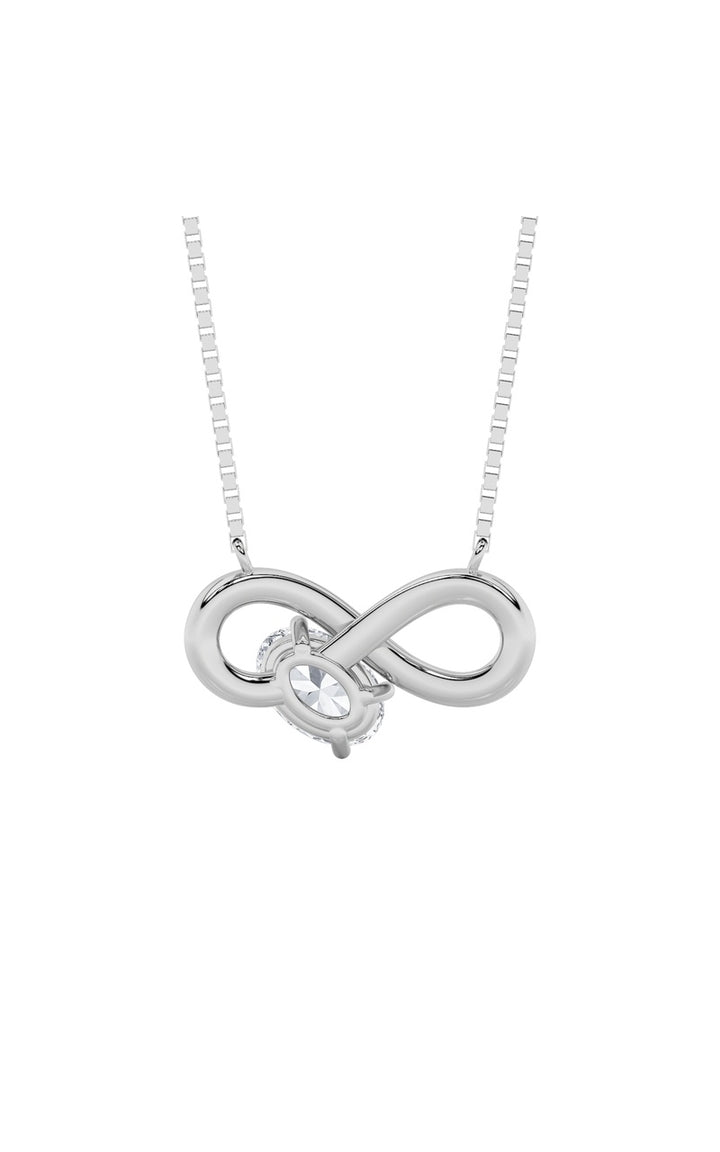 0.5CTW Oval Shaped Lab Grown Diamond (G/VS) Necklace in Silver