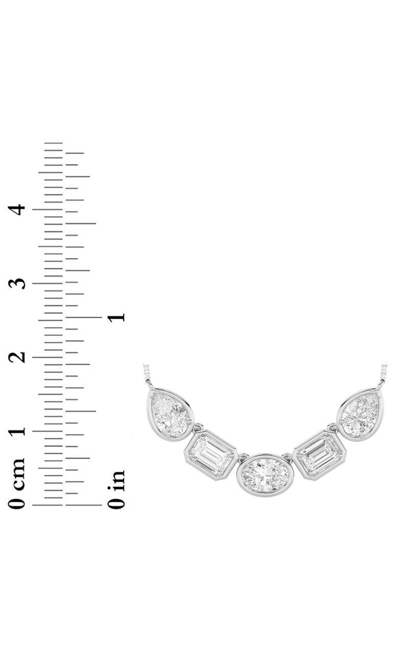 2.5Cttw Oval Shaped Lab Grown Diamond (F/VS) FiveStone Necklace in 14K Gold