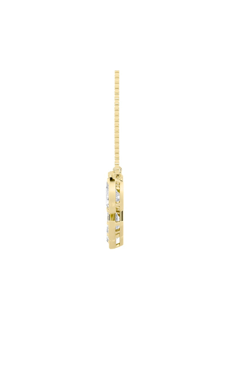 2.5Cttw Oval Shaped Lab Grown Diamond (F/VS) FiveStone Necklace in 14K Gold