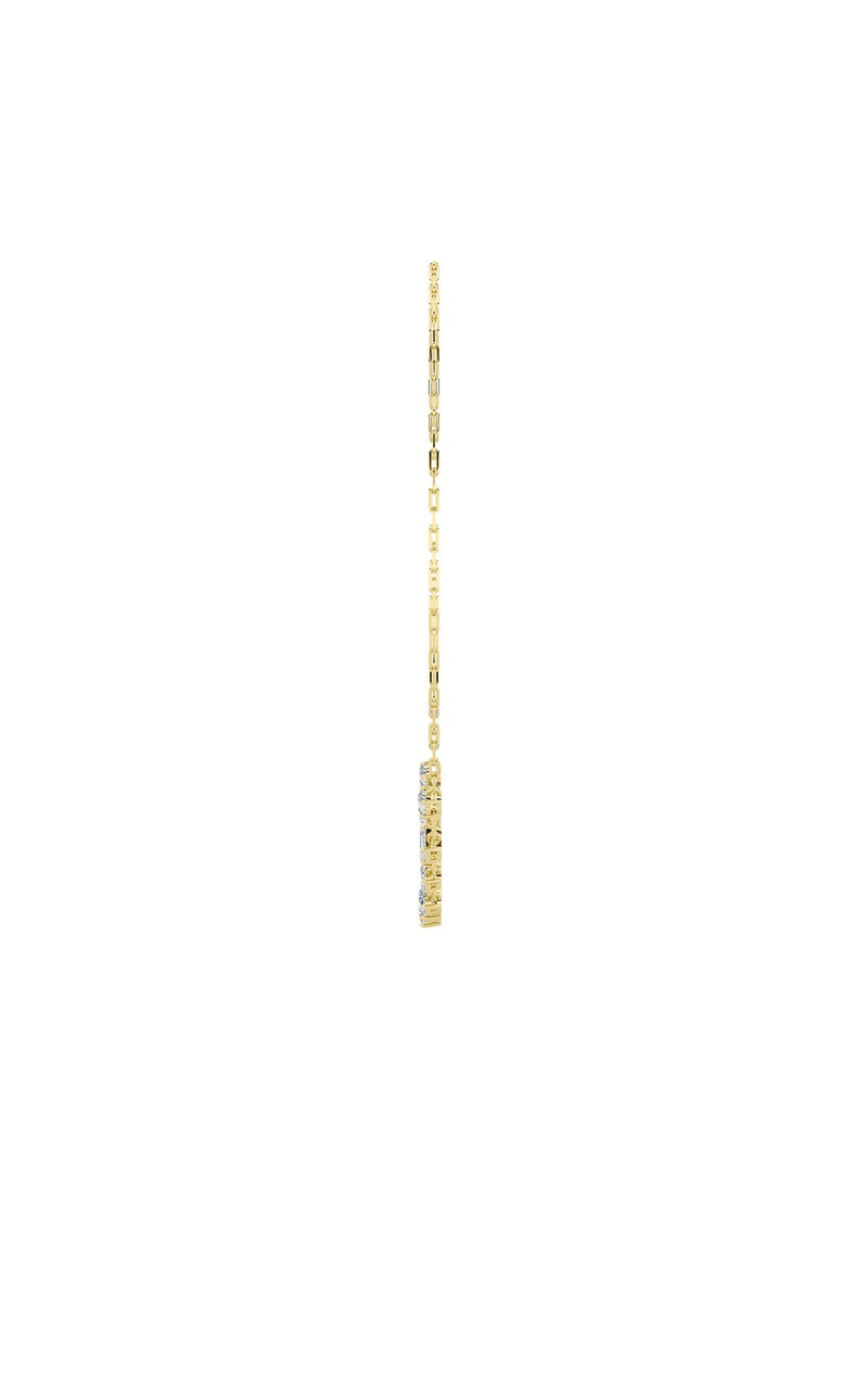 4Cttw Emerald, Pear, Oval and Round Shaped Lab Grown Diamond (F/VS) Station Necklace in 14K Gold