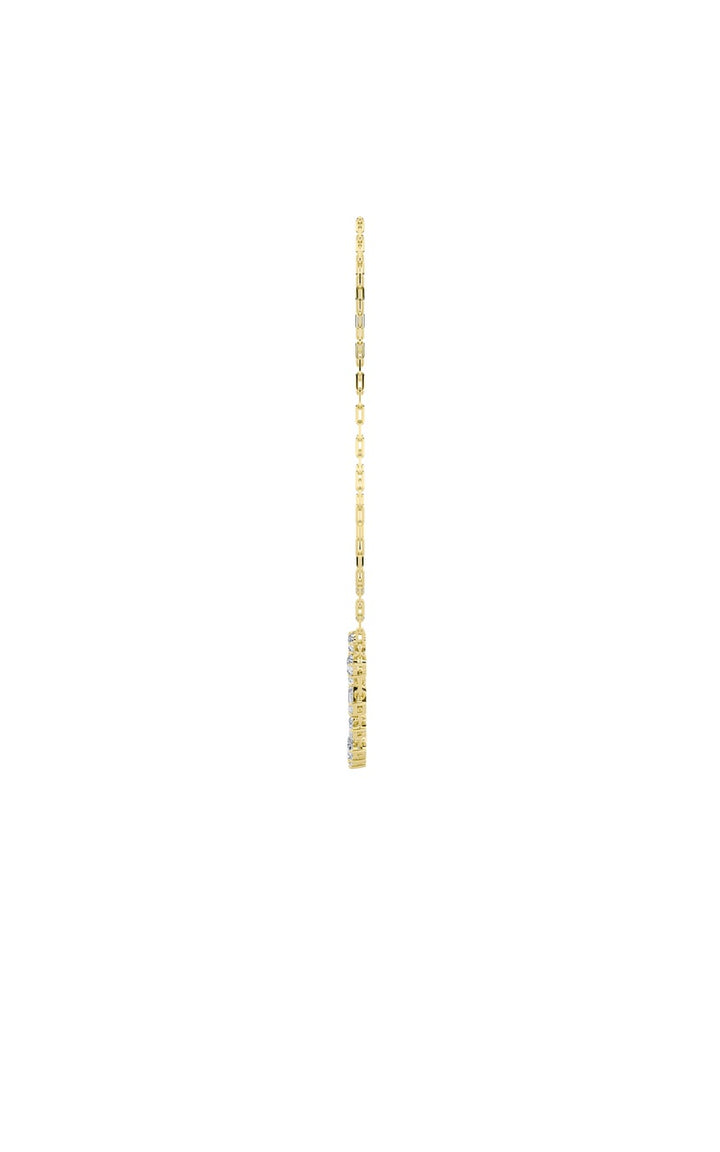 4Cttw Emerald, Pear, Oval and Round Shaped Lab Grown Diamond (F/VS) Station Necklace in 14K Gold