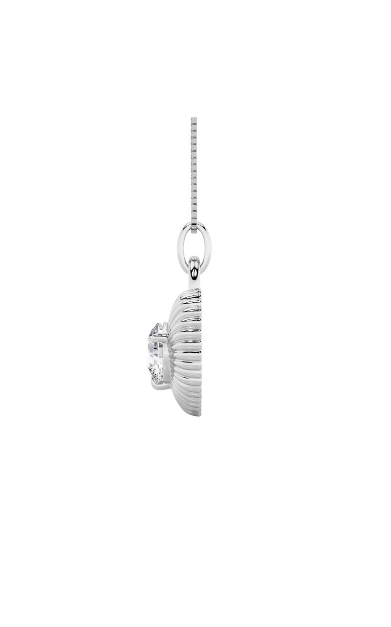 1.5Cttw Round Shaped Lab Grown Diamond (F/VS) Heart Shaped Pendant in 14K Gold