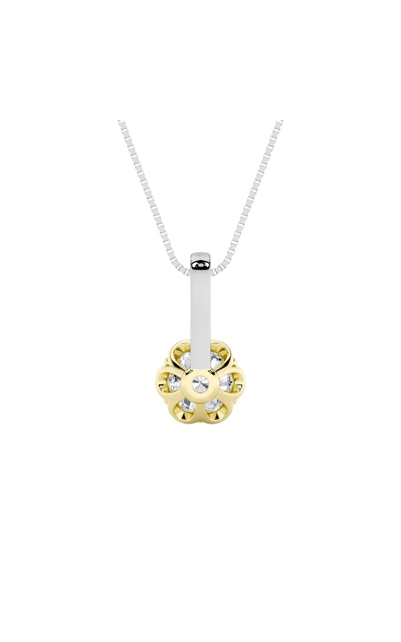 1.5Cttw Round Shaped Lab Grown Diamond (F/VS) TwoTone  Pendant in 14K Gold