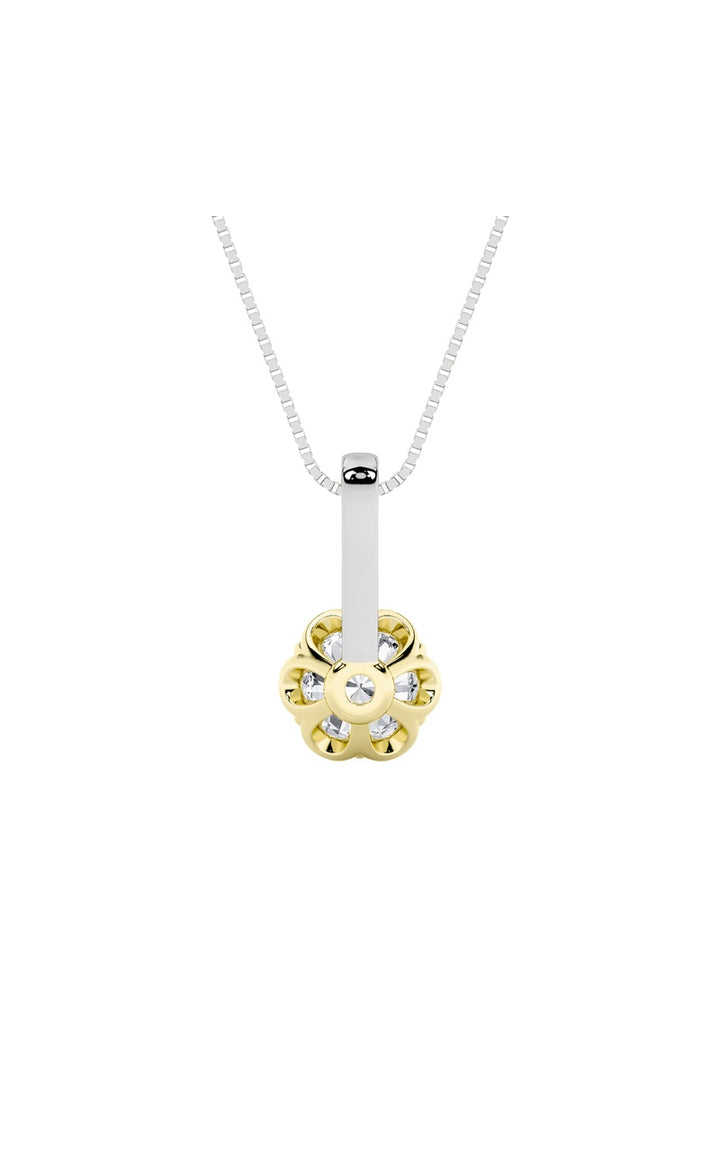 1.5Cttw Round Shaped Lab Grown Diamond (F/VS) TwoTone  Pendant in 14K Gold