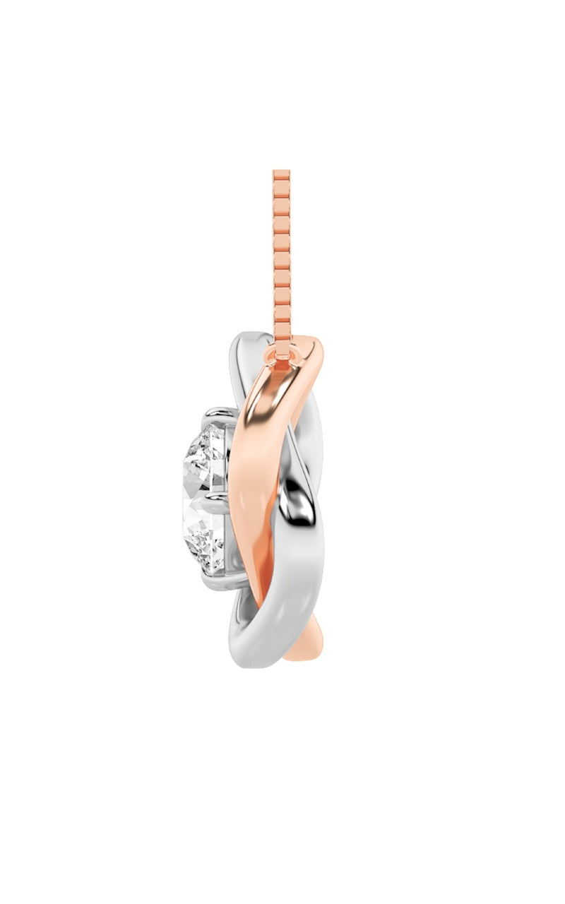 1Cttw Round Shaped Lab Grown Diamond (F/VS)  Necklace in 14K Gold