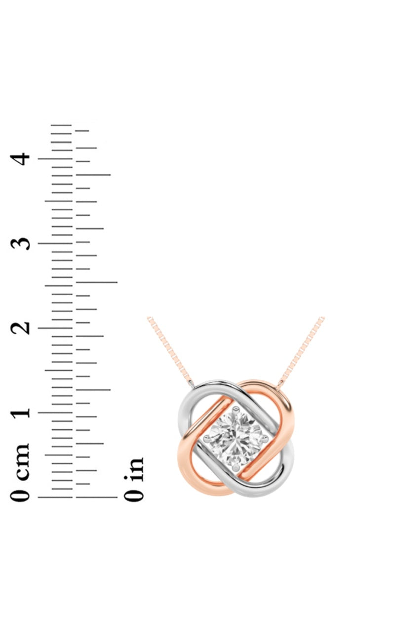 1Cttw Round Shaped Lab Grown Diamond (F/VS)  Necklace in 14K Gold