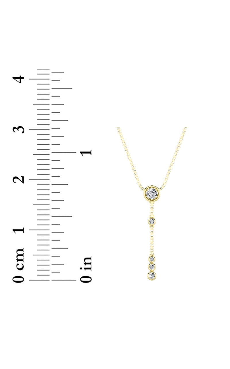 0.4CTW Round Shaped Lab Grown Diamond (G/VS) Necklace in 14K Yellow Gold Over Silver