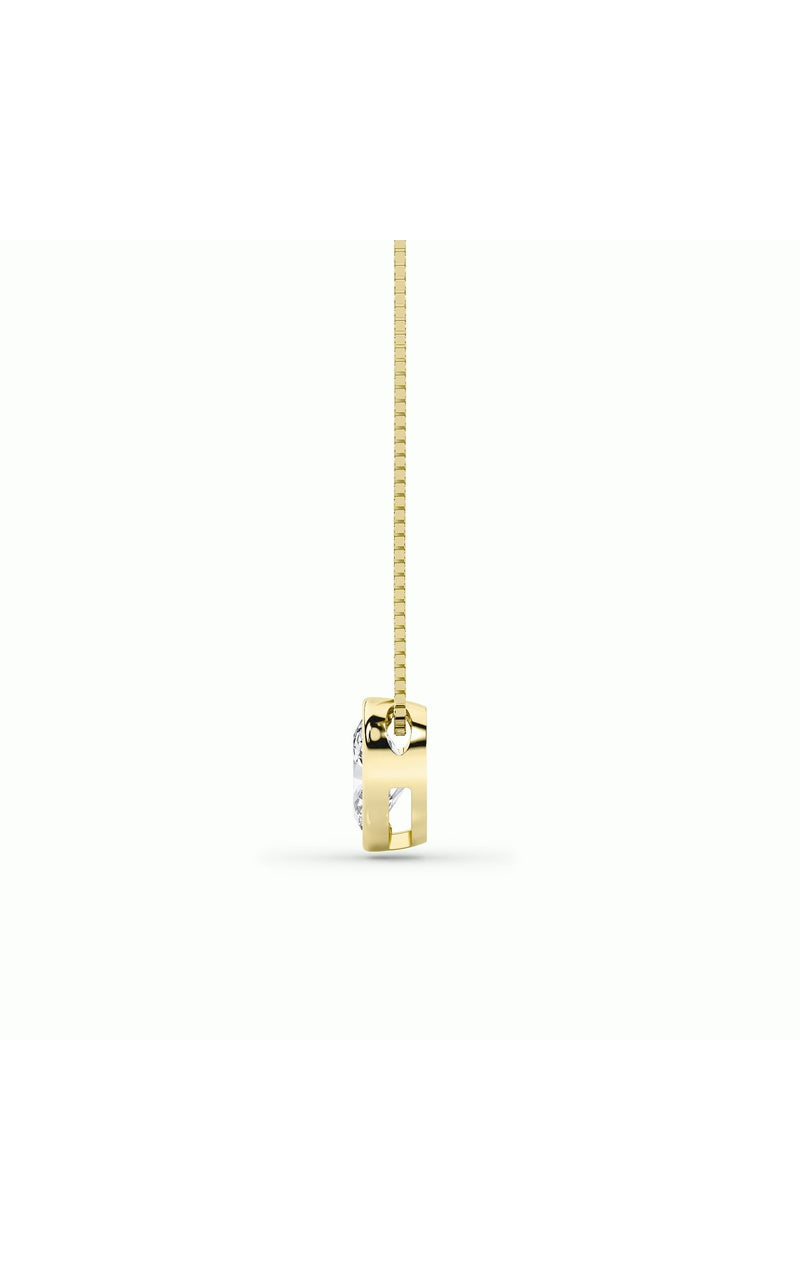 1Cttw Oval Shaped Lab Grown Diamond (F/VS) Bezel Set Solitaire Pendant in 14K Gold