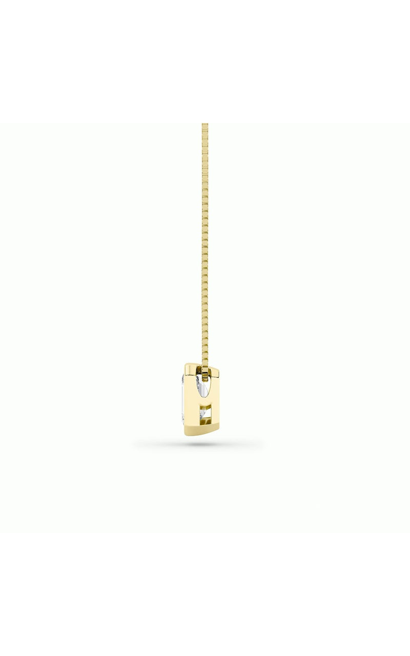 1Cttw Radiant Shaped Lab Grown Diamond (F/VS) Bezel Set Solitaire Pendant in 14K Gold