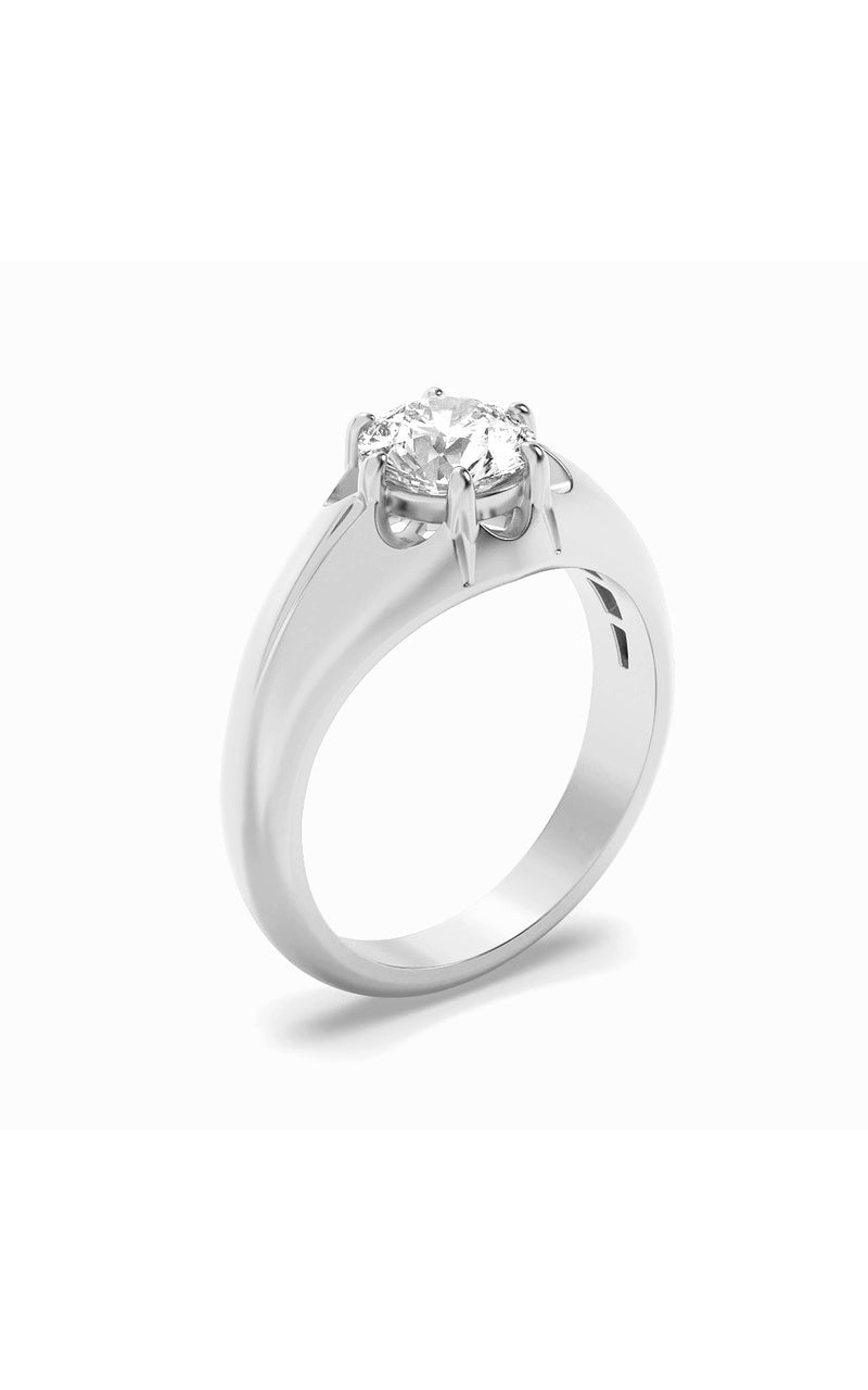 2CTW Round Shaped Lab Grown Diamond (F/VS) Mens Ring in 14K Gold