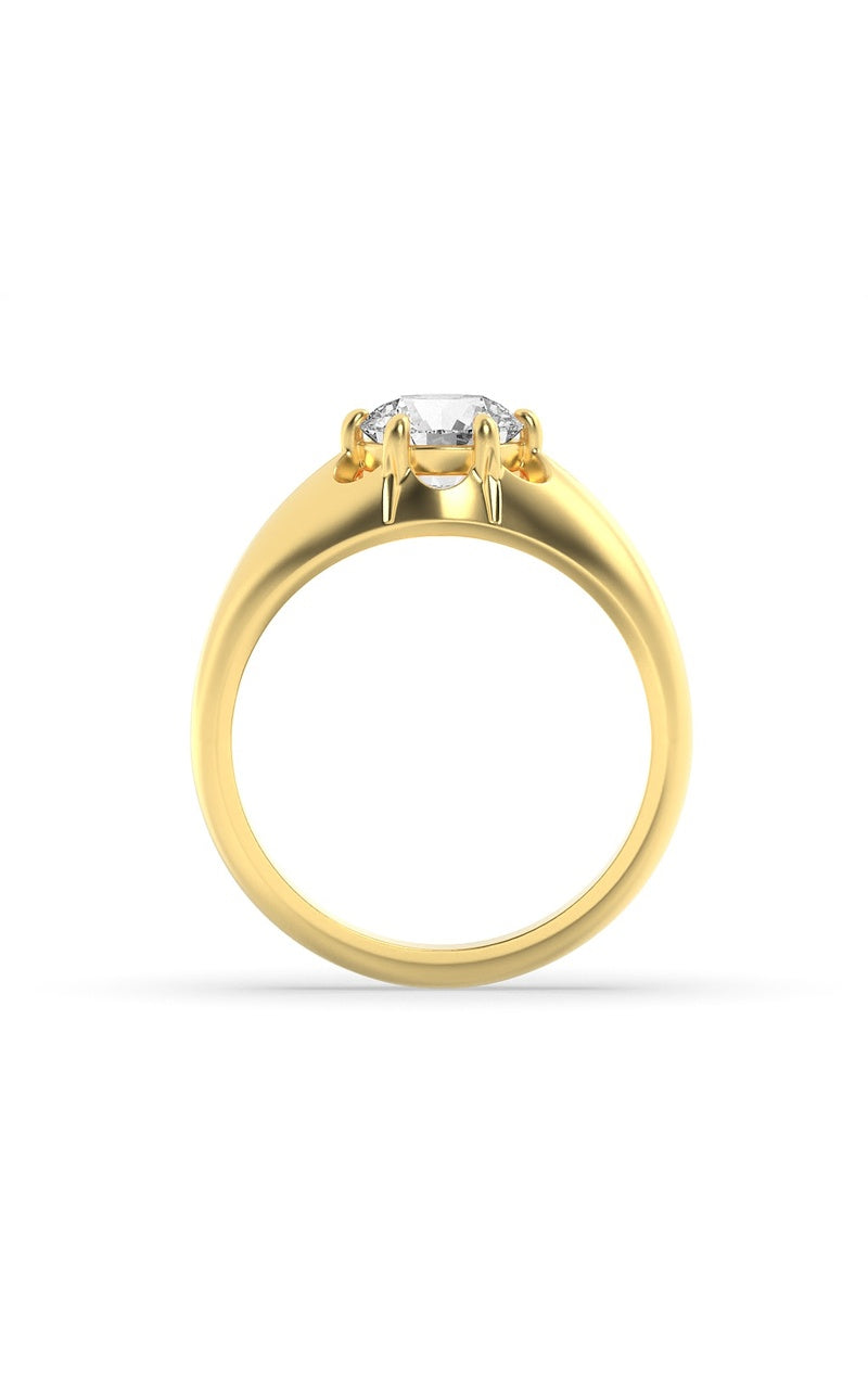 2CTW Round Shaped Lab Grown Diamond (F/VS) Mens Ring in 14K Gold