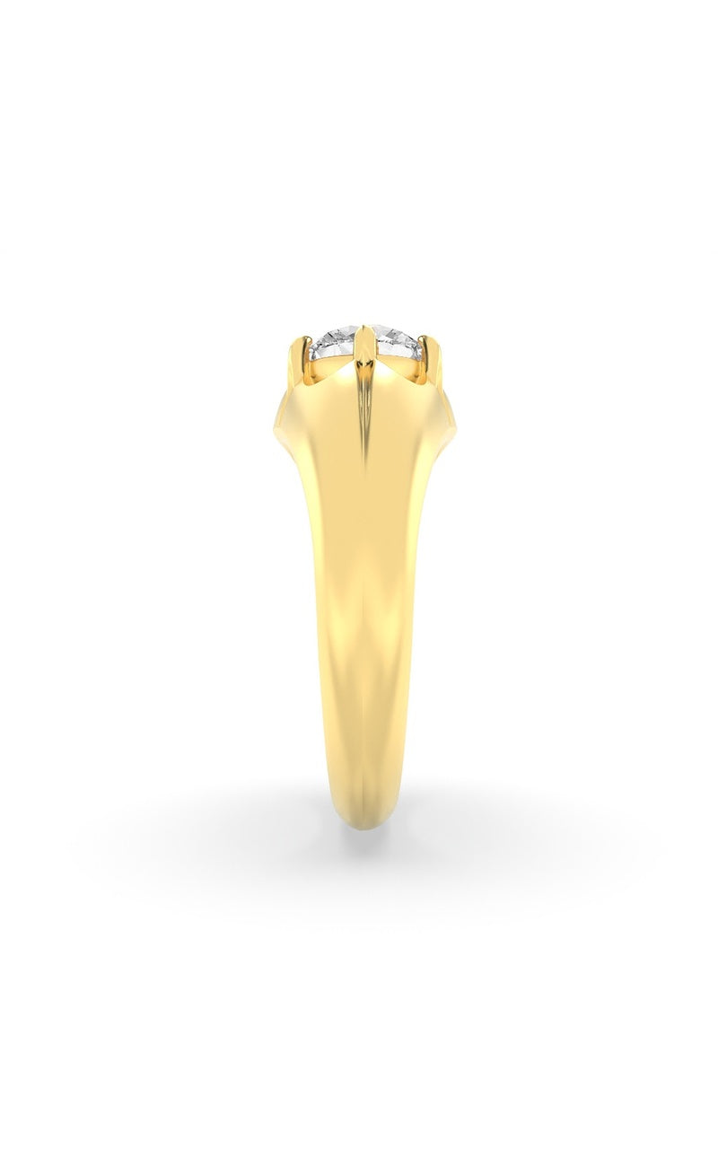 2Cttw Round Shaped Lab Grown Diamond (F/VS) Mens Ring in 14K Gold