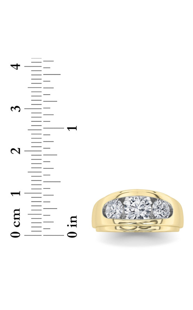 3CTW Round Shaped Lab Grown Diamond (G/VS) Mens Ring in 14K Gold