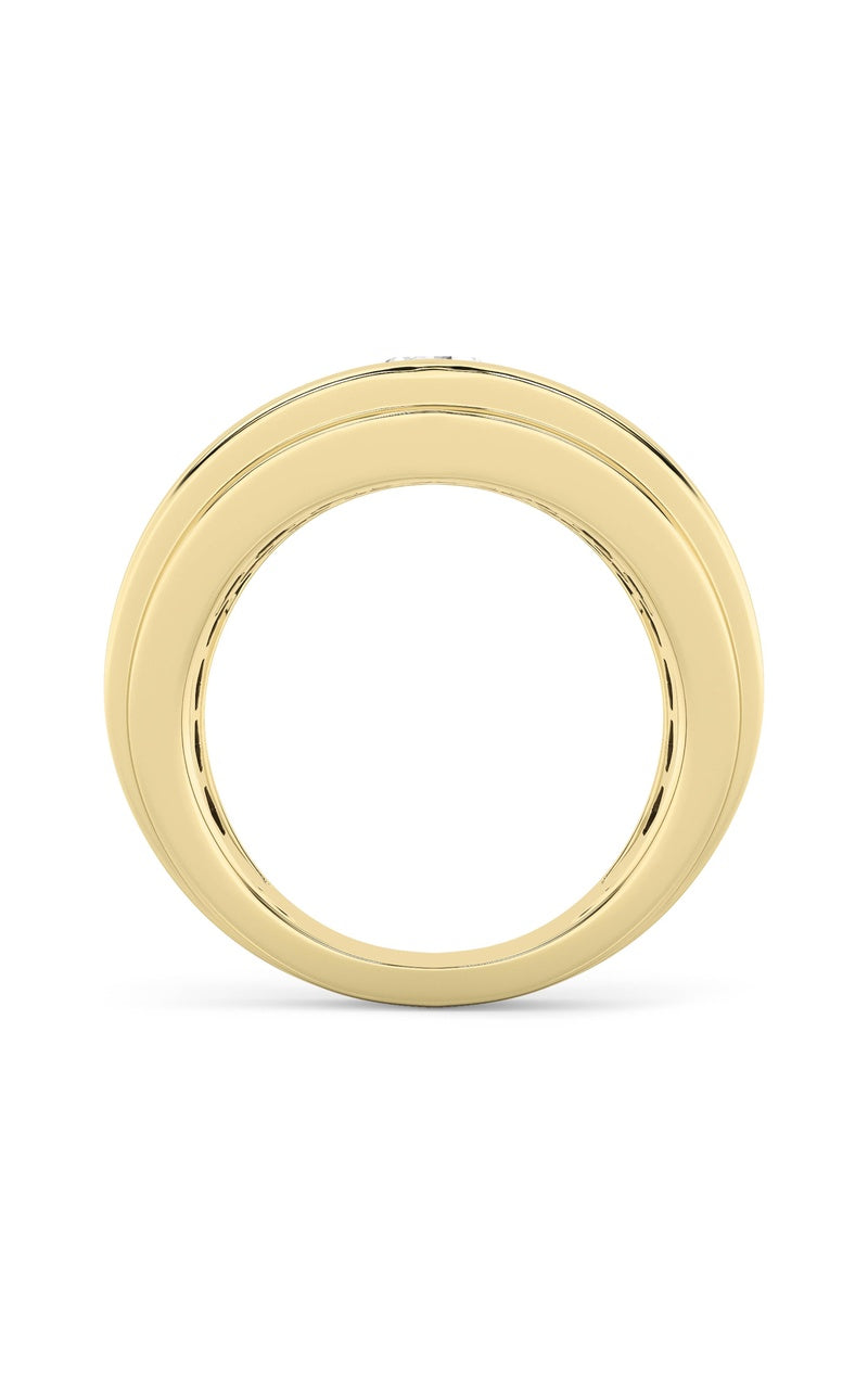 3CTW Round Shaped Lab Grown Diamond (G/VS) Mens Ring in 14K Gold