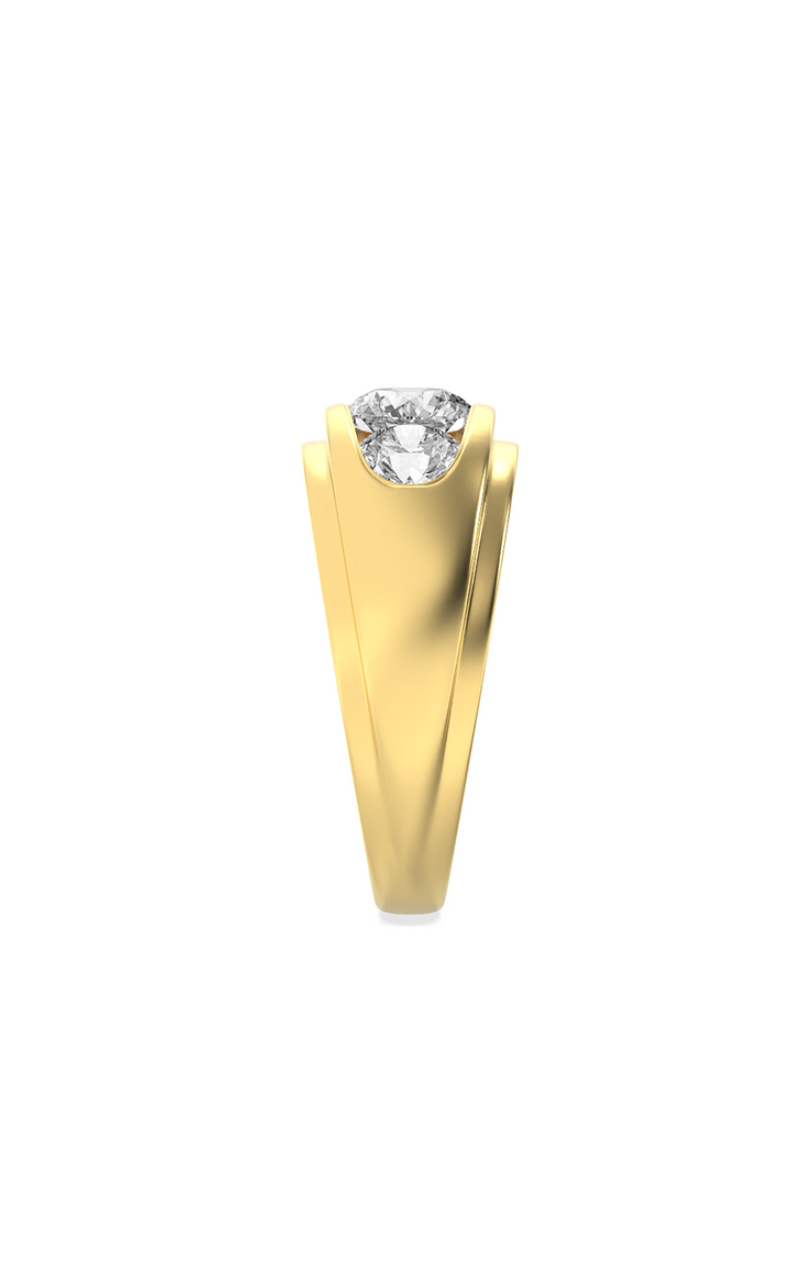 3CTW Round Shaped Lab Grown Diamond (G/VS) Mens Ring in 14K Gold
