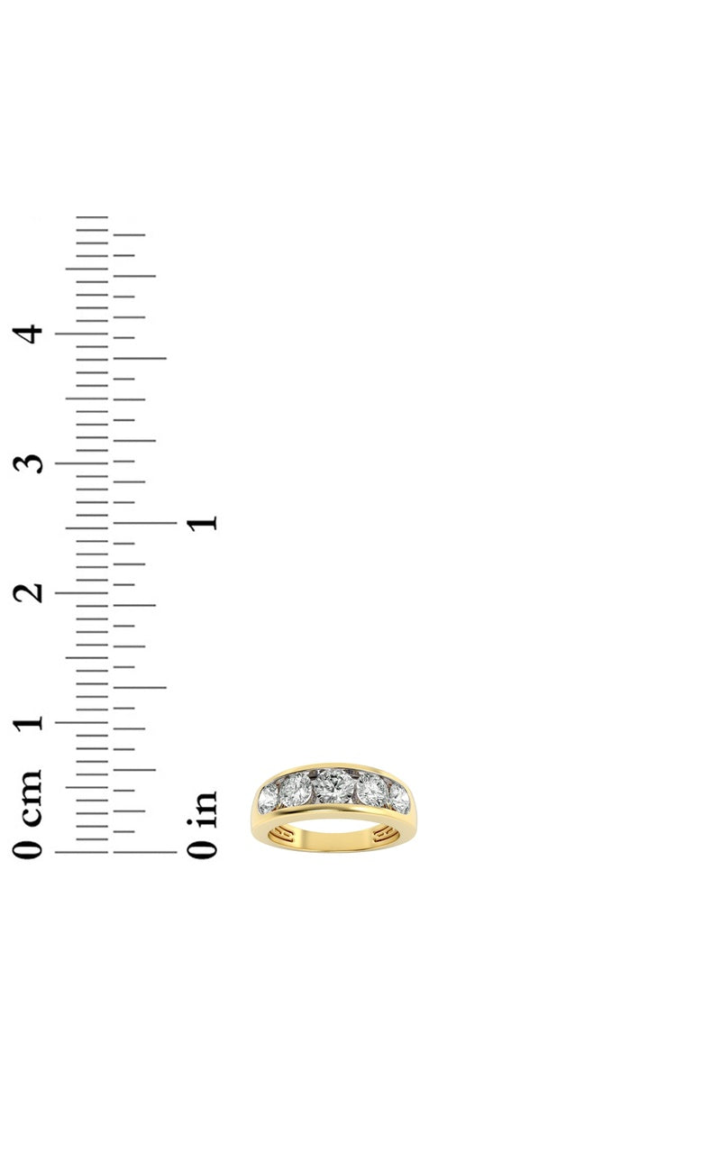 2CTW Round Shaped Lab Grown Diamond (F/VS) Mens Ring in 14K Gold