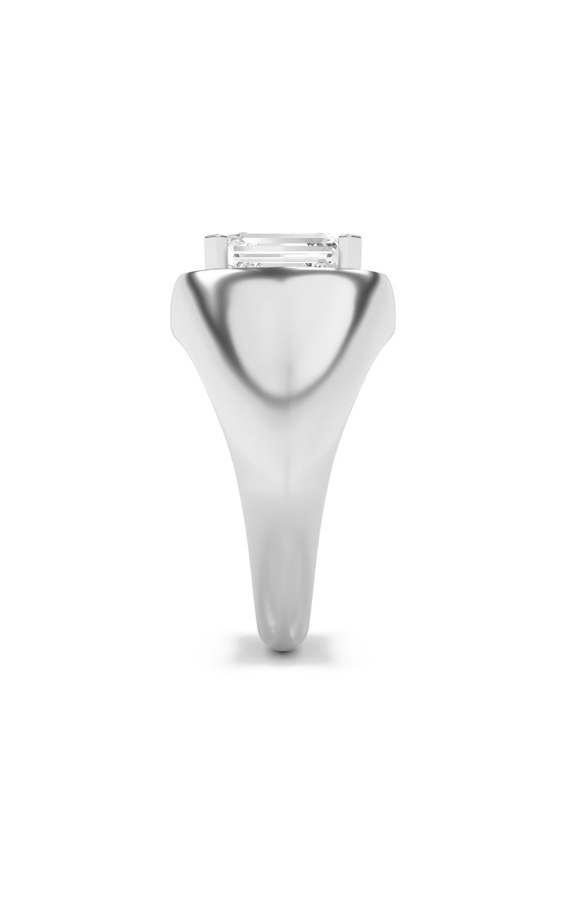 3CTW Emerald Shaped Lab Grown Diamond (F/VS) Men's Ring in 14K Gold
