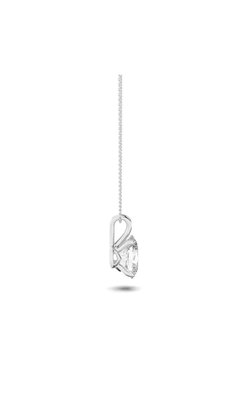 2Cttw Oval Shaped Lab Grown Diamond (F/VS) Split Bale Solitaire Pendant in 14K Gold