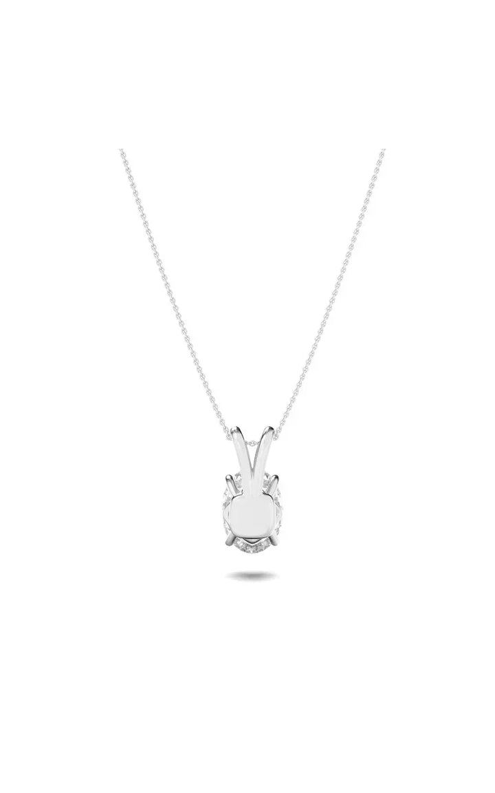2Cttw Oval Shaped Lab Grown Diamond (F/VS) Split Bale Solitaire Pendant in 14K Gold