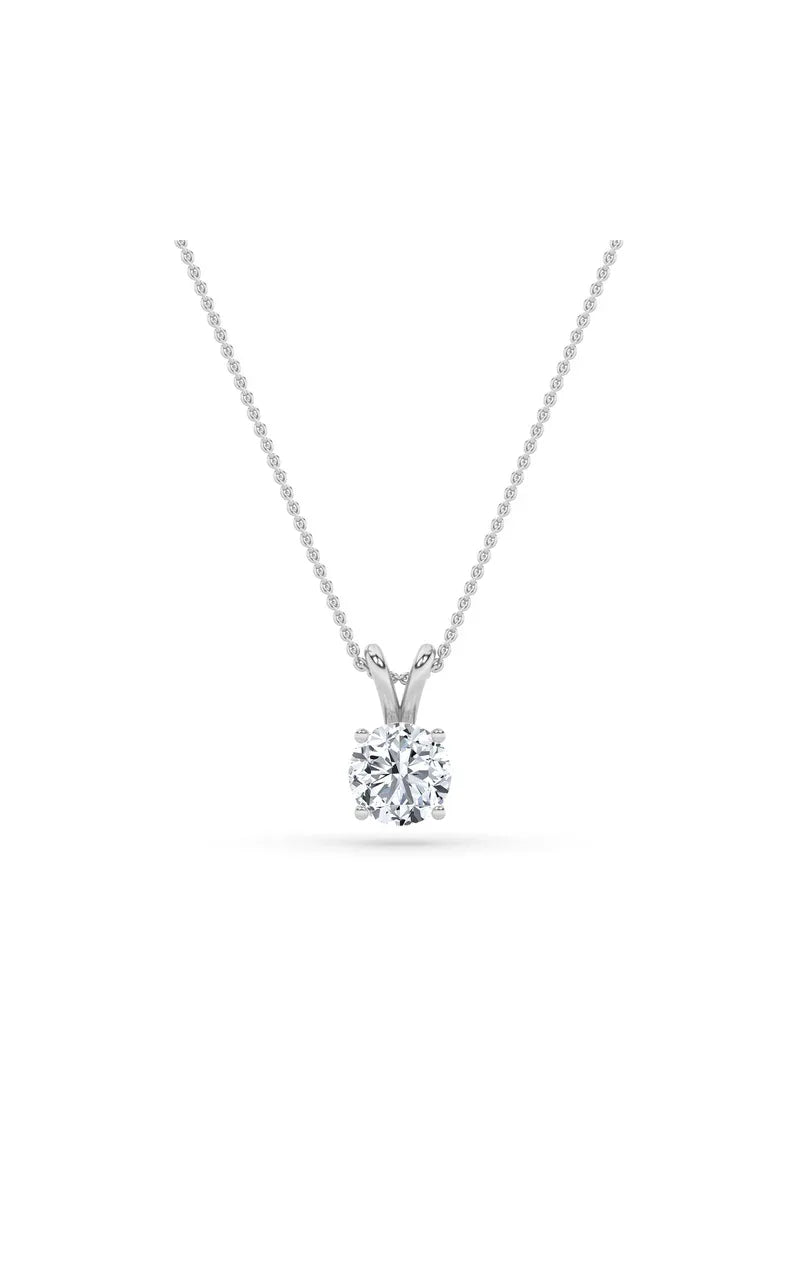 2Cttw Round Shaped Lab Grown Diamond (F/VS) Split Bale Solitaire Pendant in 14K Gold