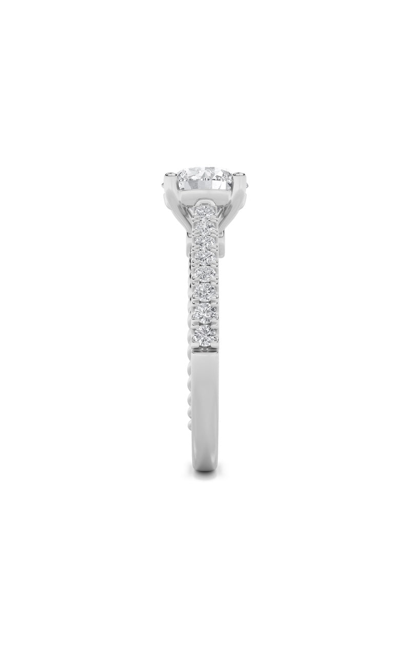 2CTW Round Shaped Lab Grown Diamond (F/VS) Two Tone Accented Rope Design Engagement Ring in 14K Gold