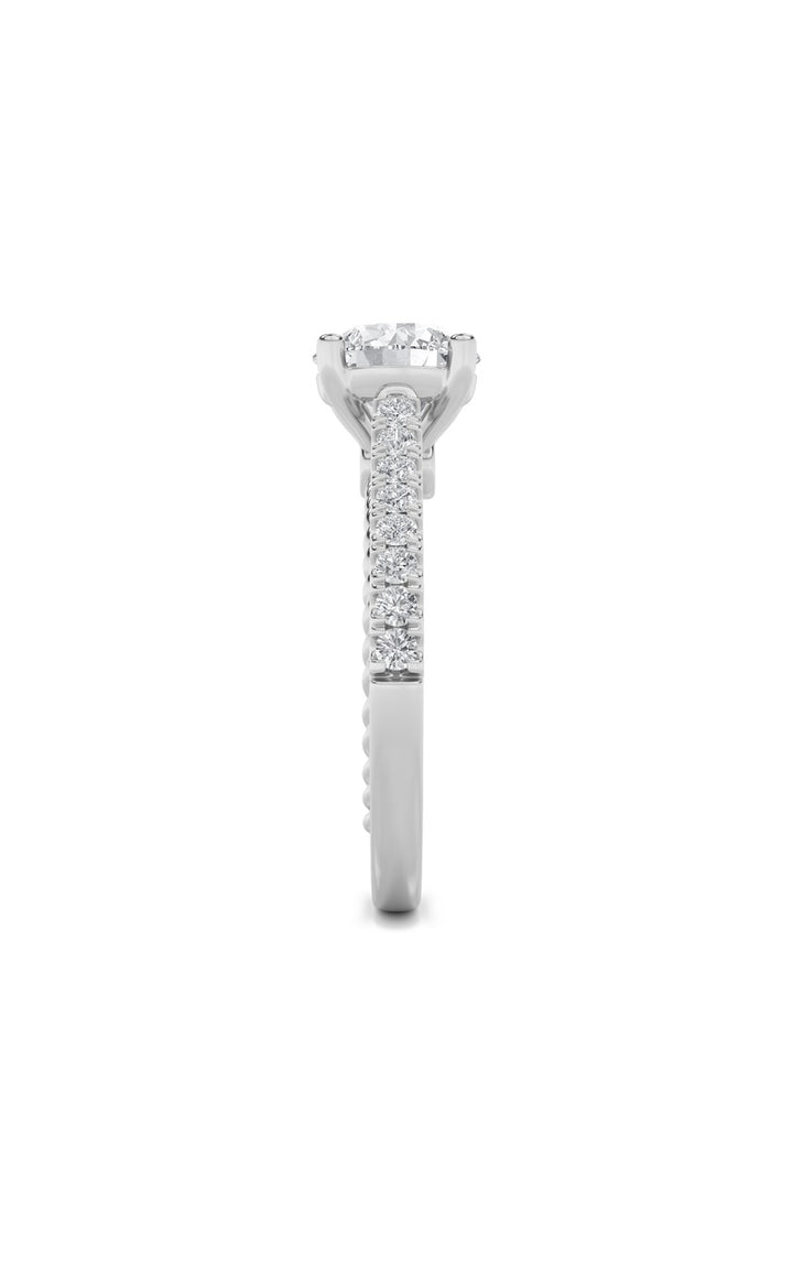 2CTW Round Shaped Lab Grown Diamond (F/VS) Two Tone Accented Rope Design Engagement Ring in 14K Gold