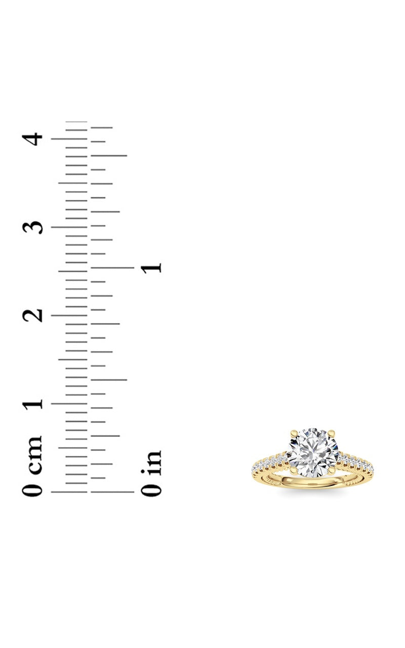 2CTW Round Shaped Lab Grown Diamond (F/VS) Two Tone Accented Rope Design Engagement Ring in 14K Gold