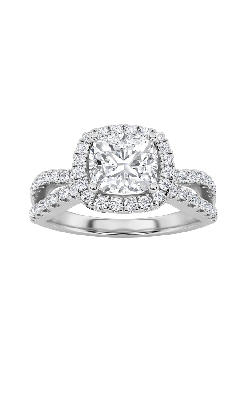 2Cttw Elongated Cushion Shaped Lab Grown Diamond (F/VS) Ring in 14K Gold