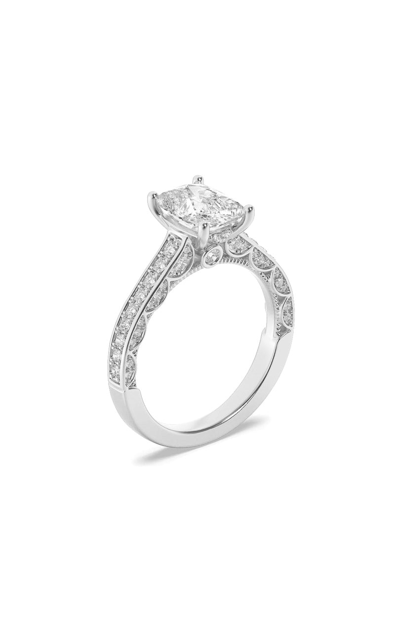 2.5Cttw Elongated Cushion Shaped Lab Grown Diamond (G/VS) Accented Engagement Ring in 14K Gold