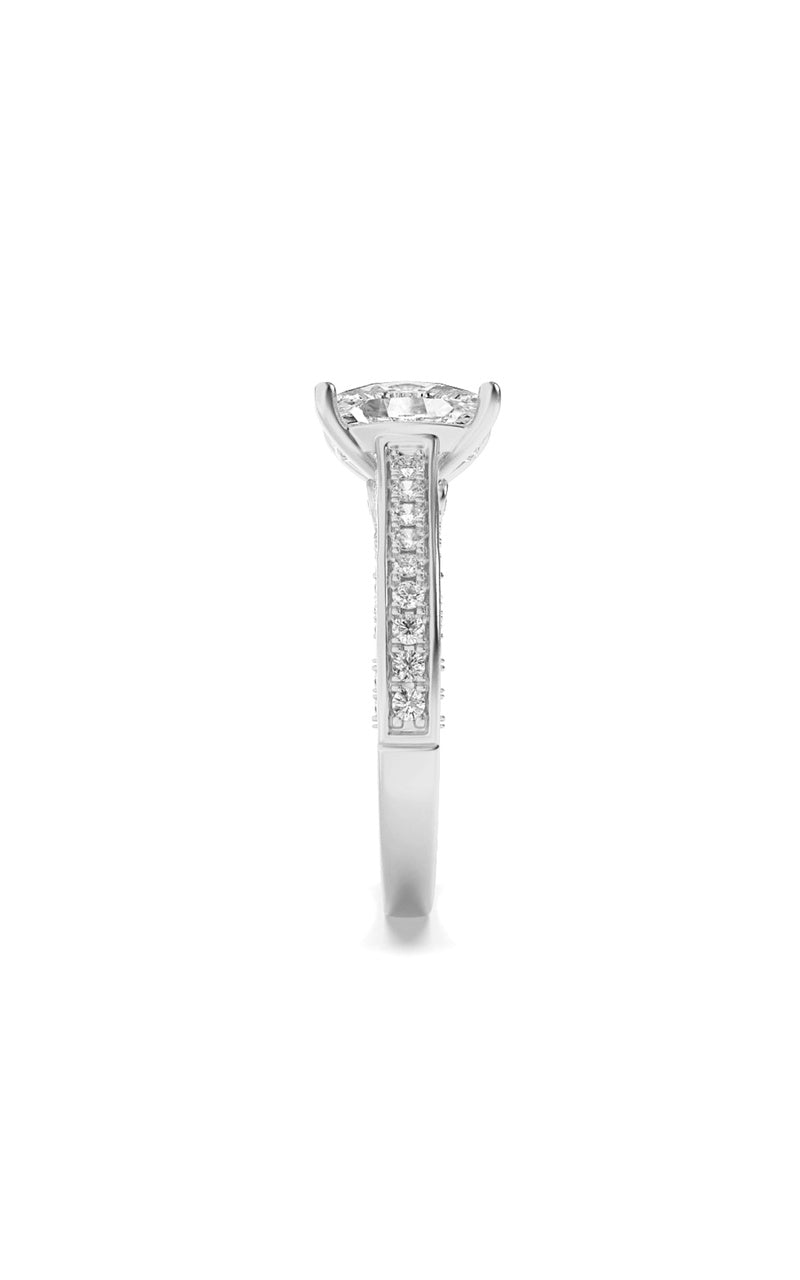 2.5CTW Elongated Cushion Shaped Lab Grown Diamond (G/VS) Accented Engagement Ring in 14K Gold
