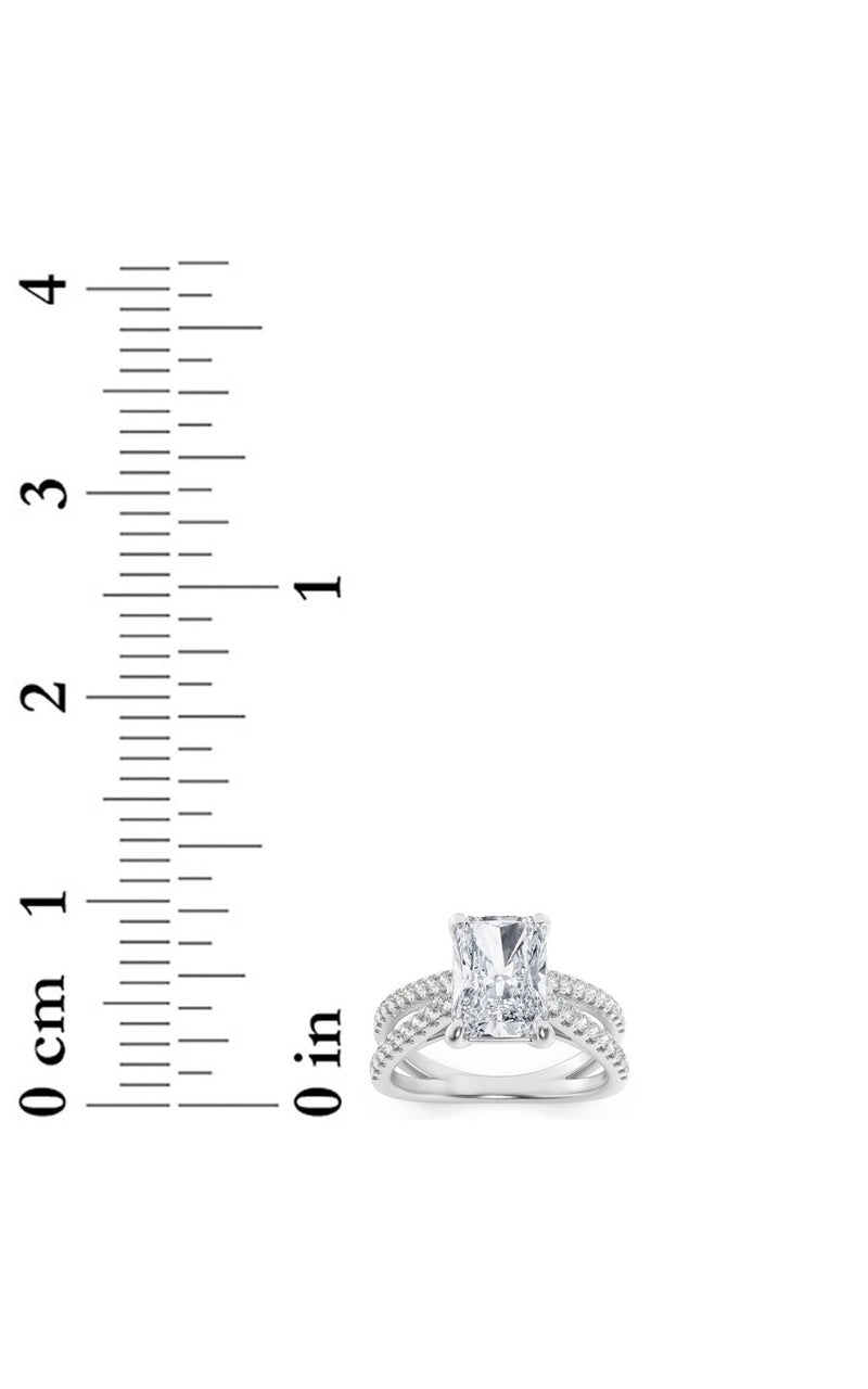 2CTW Radiant Shaped Lab Grown Diamond (F/VS) Engagement Ring in 14K Gold, 14K White Gold