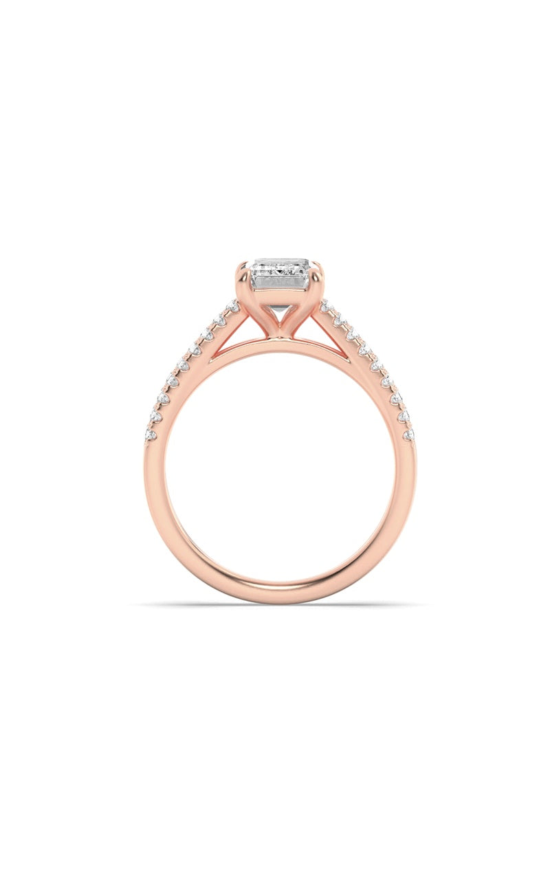2CTW Radiant Shaped Lab Grown Diamond (F/VS) Engagement Ring in 14K Gold