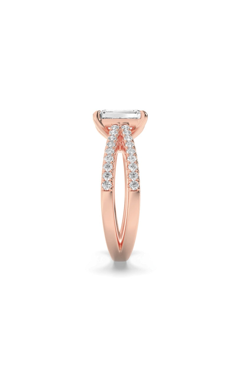 2Cttw Radiant Shaped Lab Grown Diamond (F/VS) Engagement Ring in 14K Gold