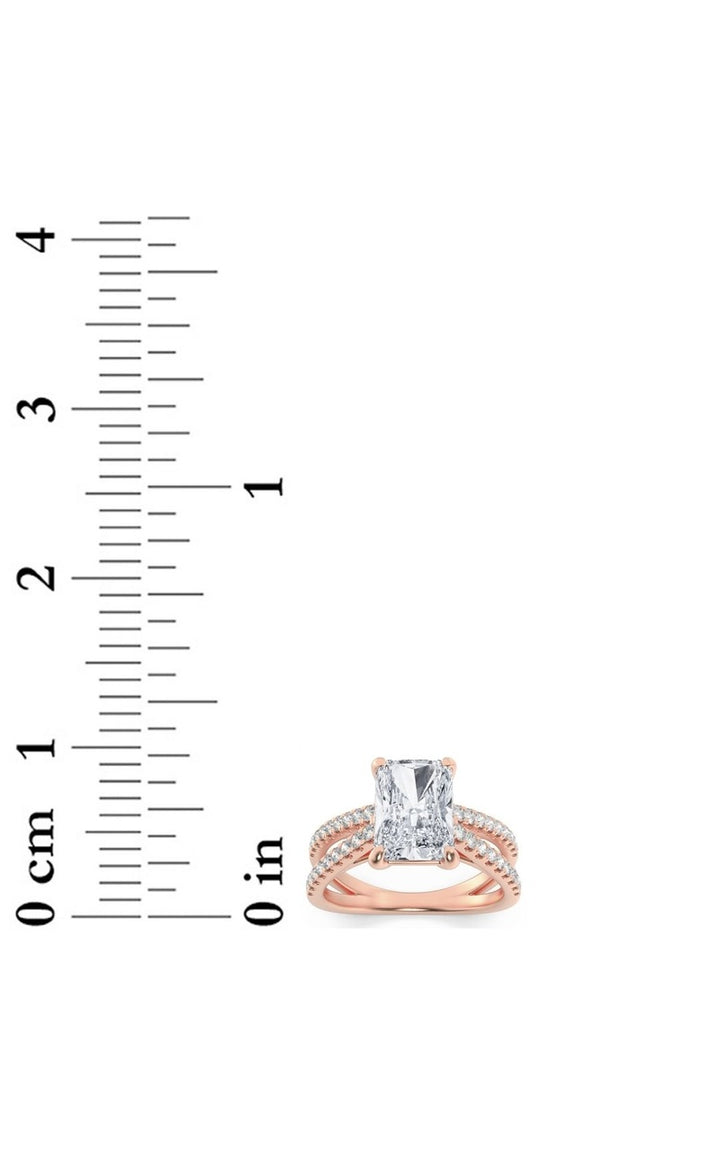 2Cttw Radiant Shaped Lab Grown Diamond (F/VS) Engagement Ring in 14K Gold