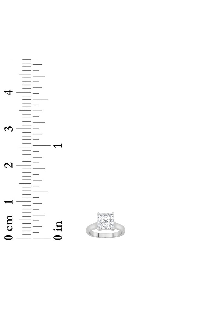 2Cttw Princess Shaped Lab Grown Diamond (F/VS) Plain Cathedral Trellis Shank Solitaire Engagement Ring in 14K Gold